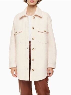 Wilfred Free Ganna merino wool Cream Button-Front Jacket small